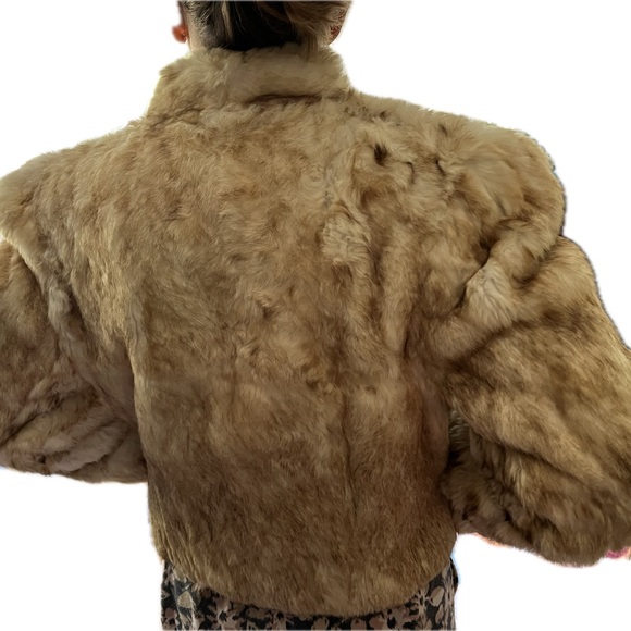Vintage Fur Coat 1980s Split End LTD REAL Rabbit Fur Coat - Picture 15 of 16